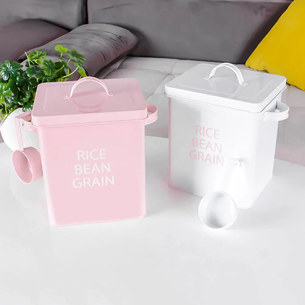 Food Storage Pet - برميل تخزين طعام الحيوانات الأليفة الوردي،