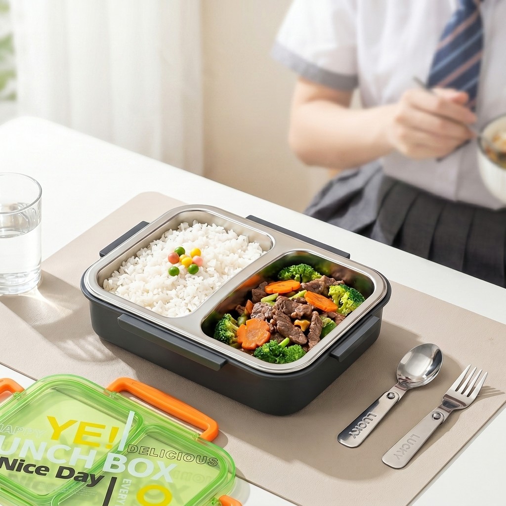 Food Storage Cabinet For Kitchen - صندوق غداء بنتو من الفولاذ المقاوم