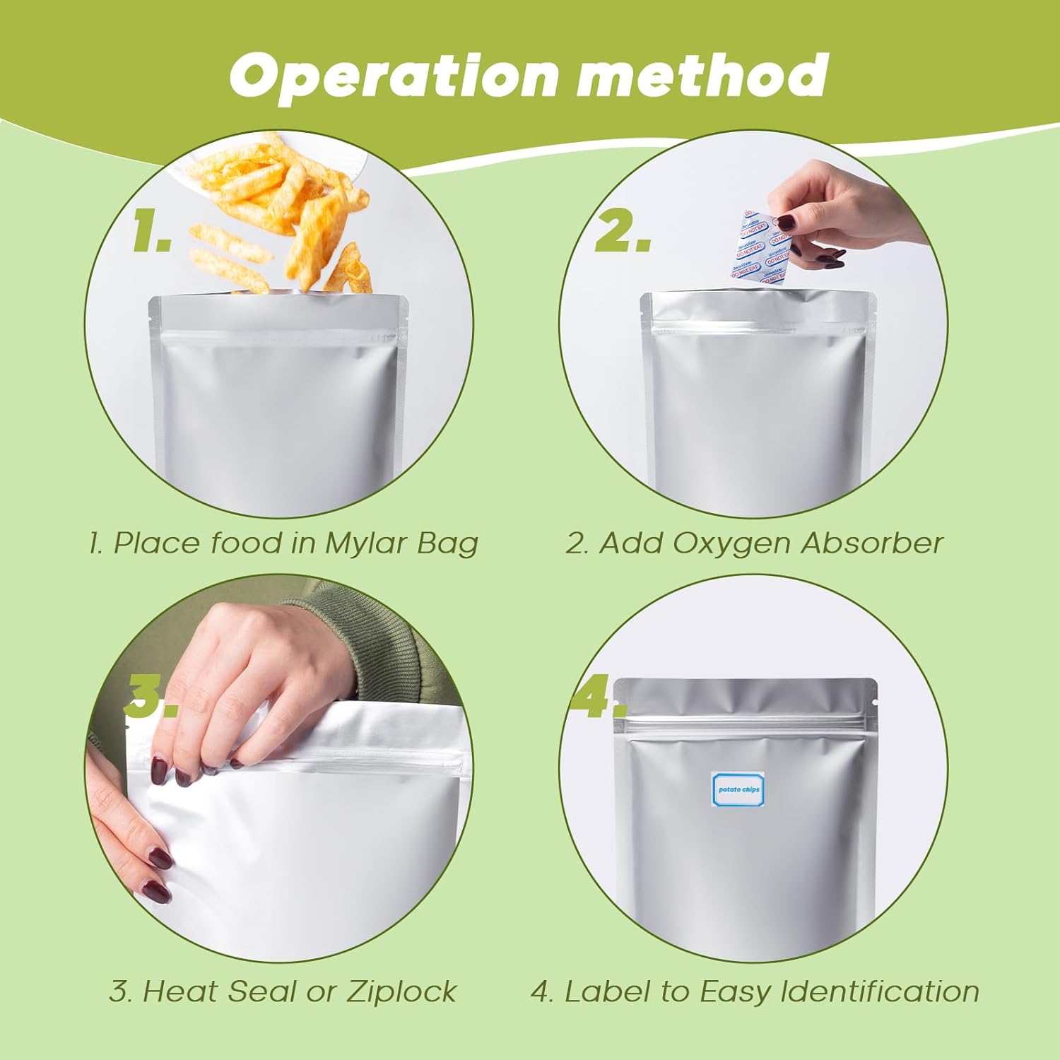 10 عبوات من أكياس الميلار سعة  - مراجعة Food Storage For Long Term وسعره