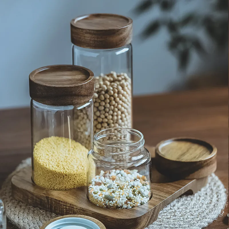 وعاء زجاجي بغطاء خشبي ، علبة م - مراجعة Food Storage Containers Glass وسعره