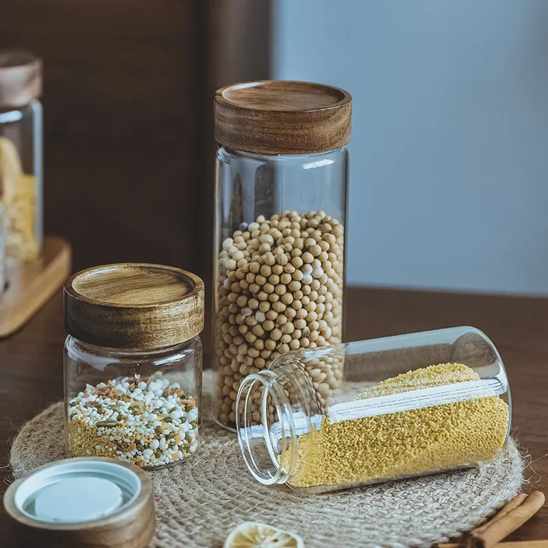 وعاء زجاجي بغطاء خشبي ، علبة م - مراجعة Food Storage Containers Glass وسعره